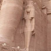 Abu Simbel, Temple by Ramesses II, Men, High relief of a female with hieroglyphs