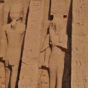 Abu Simbel, Temple by Ramesses II, Women, Entrance with statues of gods, (Amon)