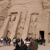 Abu Simbel, Temple by Ramesses II, Women, Entrance with statues of gods, (Amon)