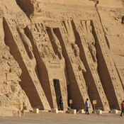 Abu Simbel, Temple entrance with female statues