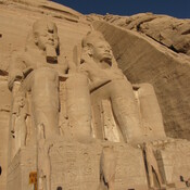 Abu Simbel, Statues of sitting pharaoh's near the entrance