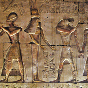 Abydos, Temple of Sety I, Relief with king and gods