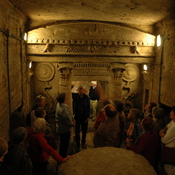 Alexandria, Catacombs, Internal gate with symbols of Nekhbet and Apophis