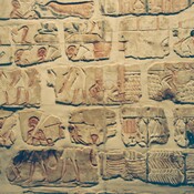 Amarna, Talatat wall, reconstruction of a demolished wall of a temple of Aton, erected by Akhenaten (Amenhotep IV)