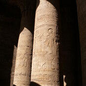 Edfu, Temple of Horus, Columns with human figures and hieroglyphs