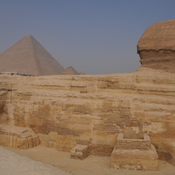 Giza, Sphinx and Pyramid of Khufu