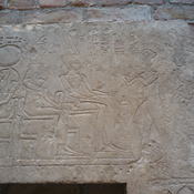 Memphis, Relief of Tut-anch-amun and his wife Anch-esen-amun in praying posture for Amun and Mut on the right and Ptah and Sachmet on the left