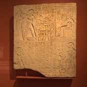 Saqqara, Tomb of Meri-Re, Relief of Meri-Re and Baket-Amun venerating Osiris