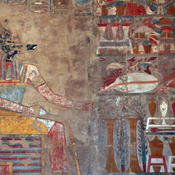 Deir el-Bahari, Mortuary Temple of Hatshepsut, Wall painting of Anubis