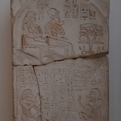 Thebes, Deir el-Medina, Stela of the foreman Neb-Nefer, praying to king Amenhotep I and queen Ahmose-Nefertari