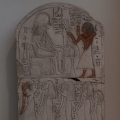 Thebes, Deir el-Medina, Stela of Nefer-Renpet burning incense for Ra-Harakhte