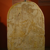Thebes, Deir el-Medina, Stela with Ramesses II executing POWs
