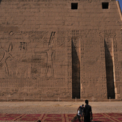 Thebes, Medinet Habu, Mortuary temple of Ramesses III,  Relief of Ramesses III killing Peleset POWs