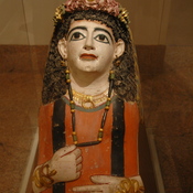 Meir, Mummy mask of a woman with a jeweled garland