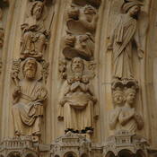Paris, Portal of the Notre Dame with ste Nicholas