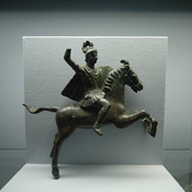 Bronze figurine of a mounted cavalary man