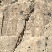 Barm-e Dilak, Sasanian relief, King Bahram II and an official
