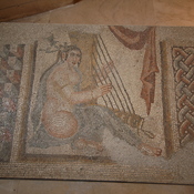 Bishapur, Mosaic hall, Mosaic of a female musician