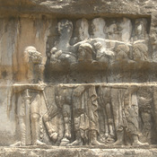 Bispahur Relief IV: Bahram II receiving Arabs, Arabs and dromedaries