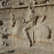 Naqš-e Rustam, Third (double equestrian) relief of Bahram II, Lower register, Bahram's enemy