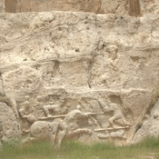 Naqš-e Rustam, Equestrian relief of Hormizd II and damaged relief if Shapur II