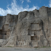 Naqš-e Rustam, Achaemenid tomb II (Artaxerxes I Makrocheir) and tomb III (Darius I the Great)