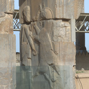 Persepolis, Hall of a Hundred Columns, West gate with royal warrior