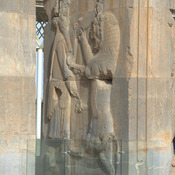 Persepolis, Hall of a Hundred Columns, West gate with royal warrior