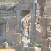Persepolis, Hall of a Hundred Columns, East gate with royal warrior