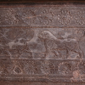 Persepolis, Apadana, Northstairs, Central relief, Two lions