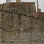 Persepolis, Apadana, Northstairs, Relief of a lion and bull