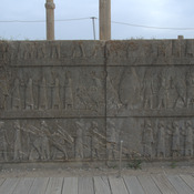 Persepolis, Apadana, Northstairs, Panorama of the relief (6), Cappadocians, Syrians, Greeks, Scythians