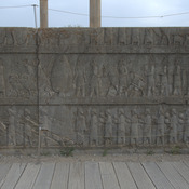 Persepolis, Apadana, Northstairs, Panorama of the relief (7), Greeks, Scythians