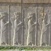 Persepolis, Palace of Darius (Taçara), Southern portico, Relief of soldiers