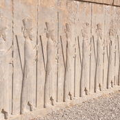 Persepolis, Palace of Darius (Taçara), Southern portico, Relief of soldiers