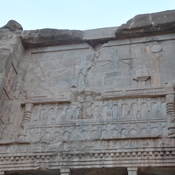 Persepolis, Tomb of Artaxerxes II Mnemon, Relief, Upper part