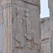 Persepolis, Council Hall (Tripylon), East gate, Relief King and prince