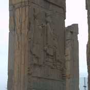 Persepolis, Council Hall (Tripylon), East gate, Relief King and prince