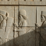 Persepolis, Council Hall (Tripylon), Northern stairs, Relief, Soldiers