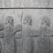 Persepolis, Apadana, East Stairs, Relief of the Greeks with wool