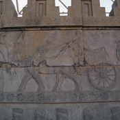 Persepolis, Apadana, East Stairs, Relief of a chariot