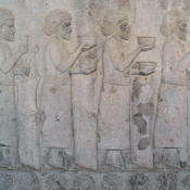 Persepolis, Apadana, East Stairs, Relief of four Syrians
