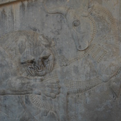 Persepolis, Apadana, East Stairs, Relief of a lion and a bull