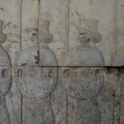 Persepolis, Apadana, East Stairs, Relief of two soldiers