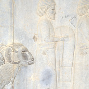 Persepolis, Apadana, East Stairs, Relief of a Syrian with a ram