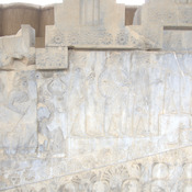 Persepolis, Apadana, East Stairs, Relief of Carians with a bull