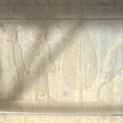 Persepolis, Apadana, East Stairs, Relief of the Indians and a tree
