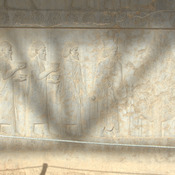 Persepolis, Apadana, East Stairs, Relief of the Greeks with pottery