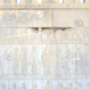 Persepolis, Apadana, East Stairs, Relief of Bactrians, Gandarans, Trees, Egyptians (damaged), and Sacae