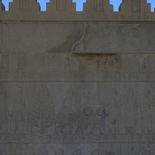 Persepolis, Apadana, East Stairs, Relief of Trees, Arians, and Syrians